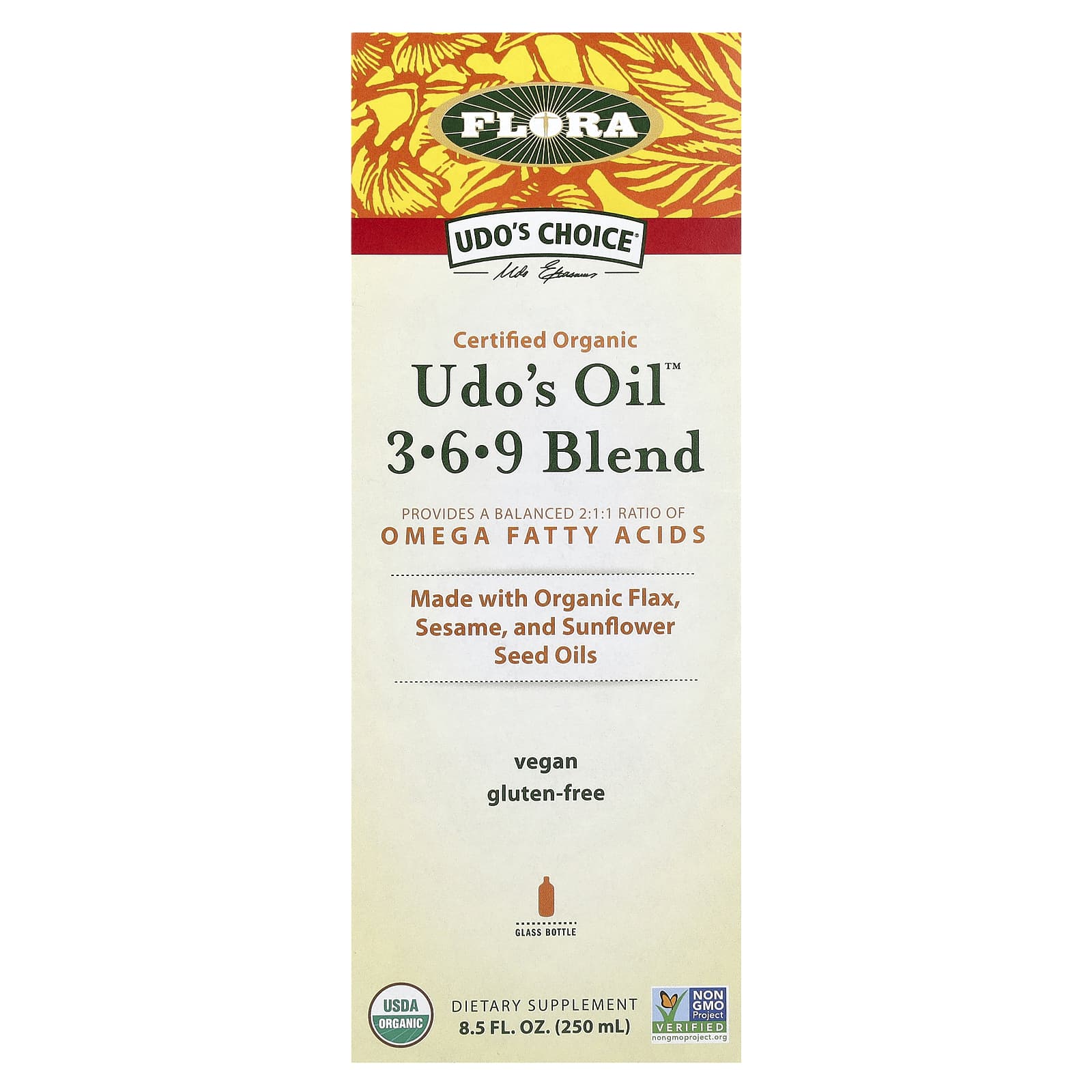 

Udo S Choice, Organic Udo S Oil 3/6.9 Blend, 250 Ml (8.5 Fl Oz)