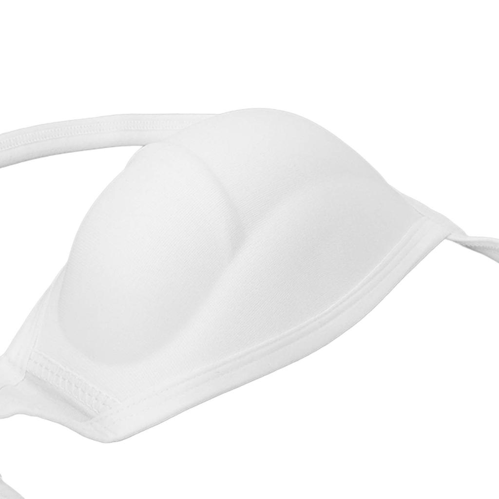 Men Bulge Cup Soft Polyester Cotton Stereo Shape Bulge Covering Up Underwear Cup with Strap White