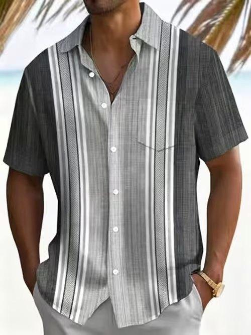 Men's Retro Pattern 3D Print Shirt Button Up Shirt Casual Shirt Summer Shirt Short Sleeve Daily Vacation Clothing