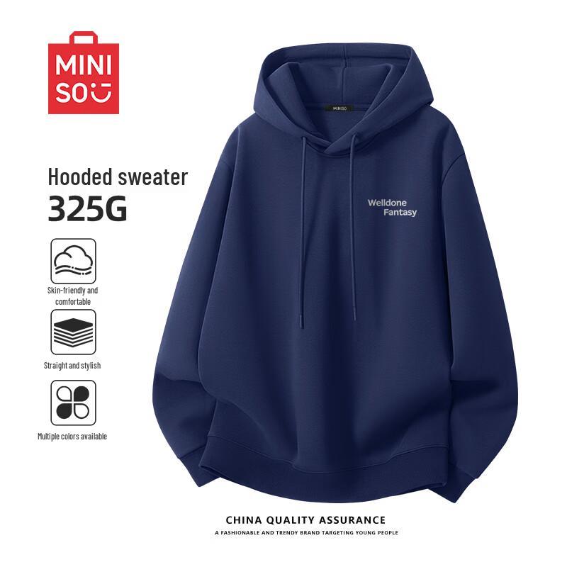 MINISO Men's Relaxed Fit Hooded Pullover Sweatshirt