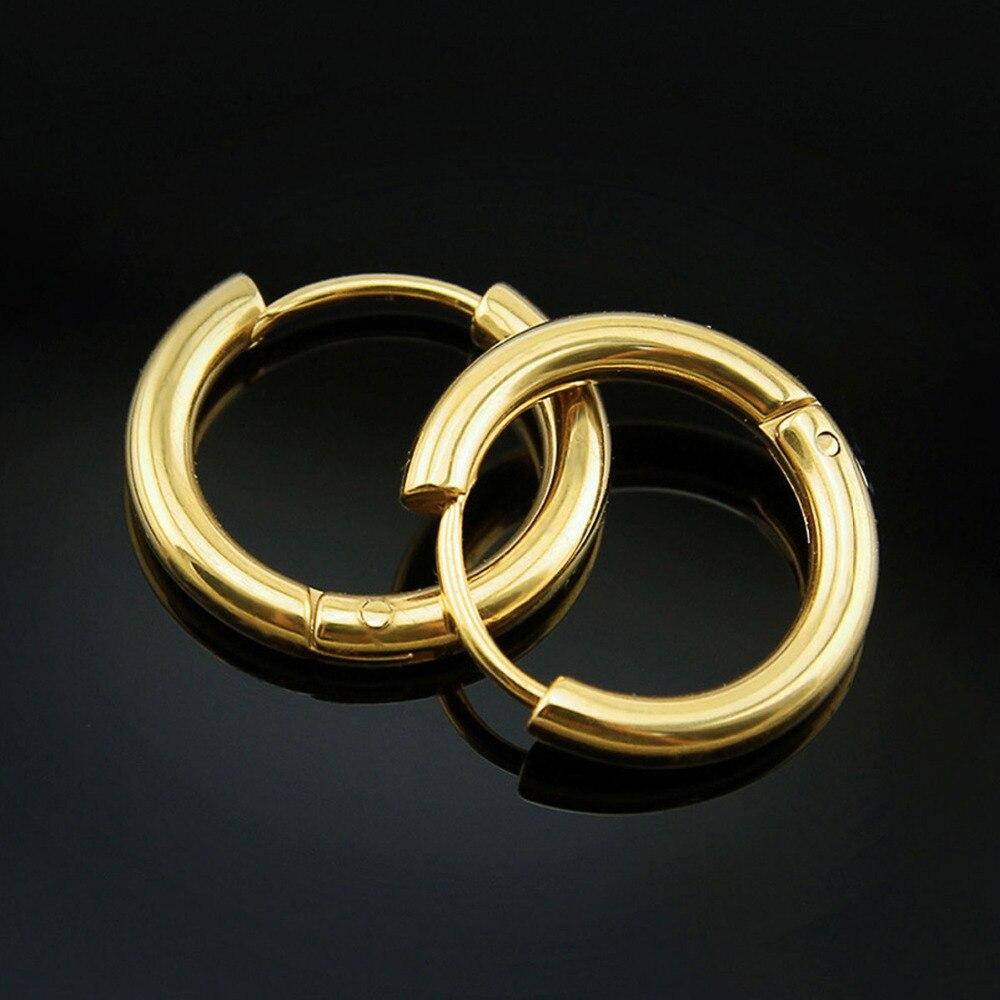 

2 шт. Панк, круглі сережки-кільця, круглі затискачі для вух, сережки-кільця для жінок, чоловіків, кільця в носі, пірсинг козелка, ювелірні вироби для тіла, 10 г 10mm золотий
