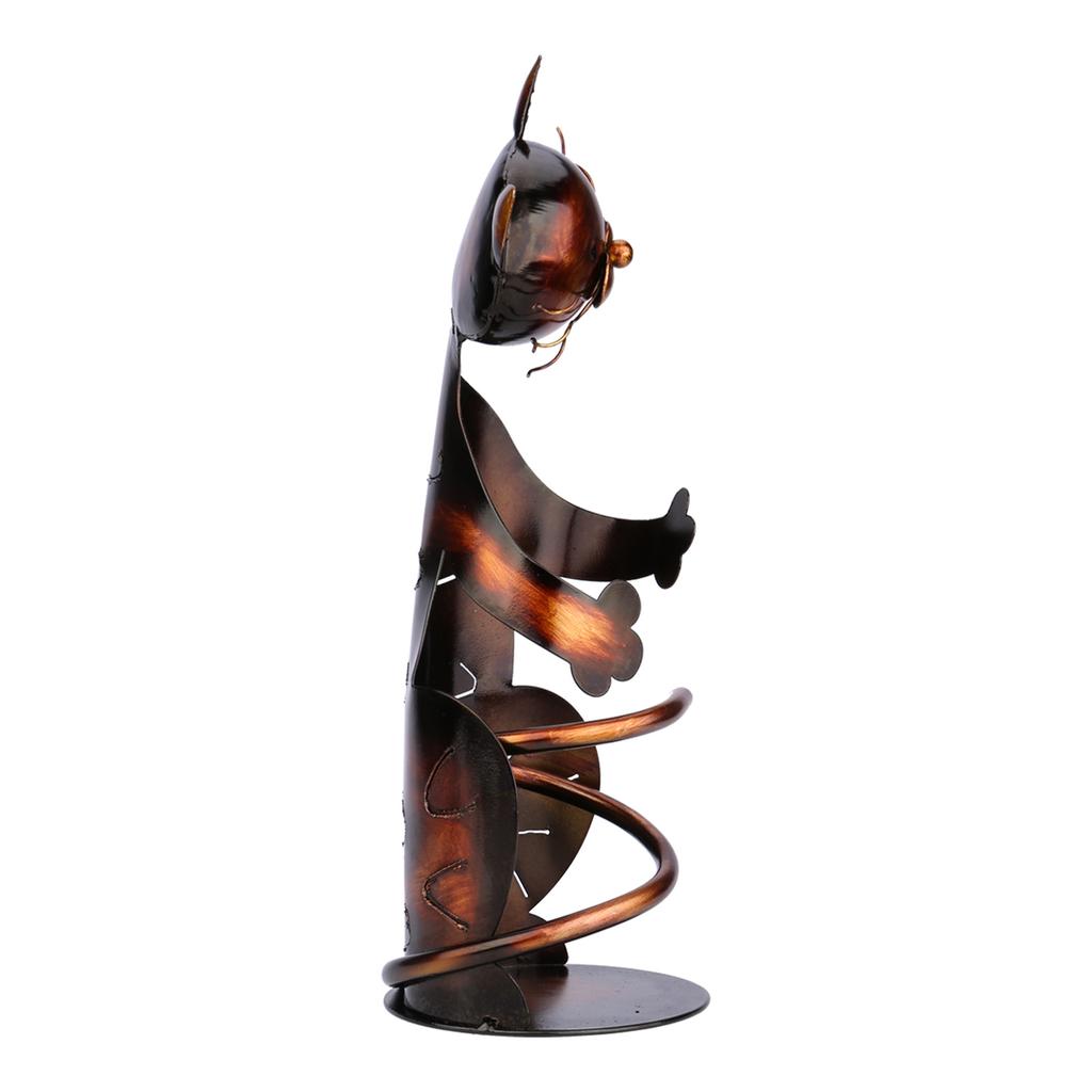 TOOARTS Cat shaped wine holder Wine shelf Metal sculpture Practical sculpture Home decoration Interior decoration Crafts