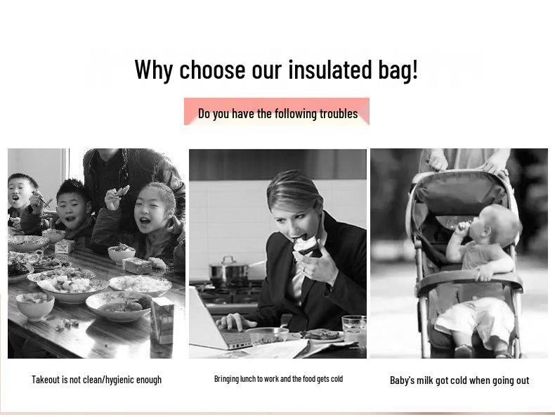 Insulated Portable Lunch Bag - Small Capacity, Unisex Design