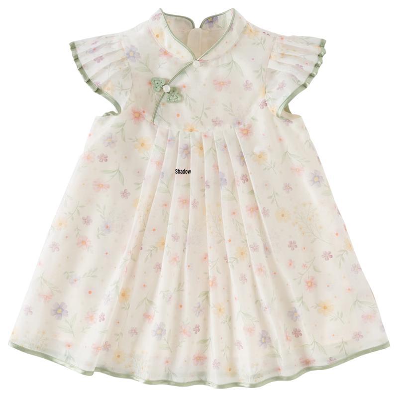 

DAVE & BELLA Girls Chinese Style Floral Flutter Sleeve Dress 140cm