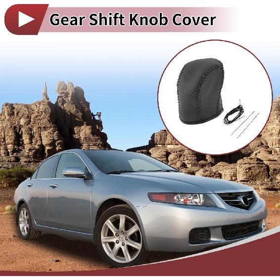 1 Set Gear Shift Knob Cover for Acura TL 2009-2014 Stick Shifting Handle Protector Black Faux Leather