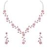 American Diamond Style Silver Plated Necklace with Earrings Jewellery Set for Women – Perfect for Party, Wedding, and Engagement