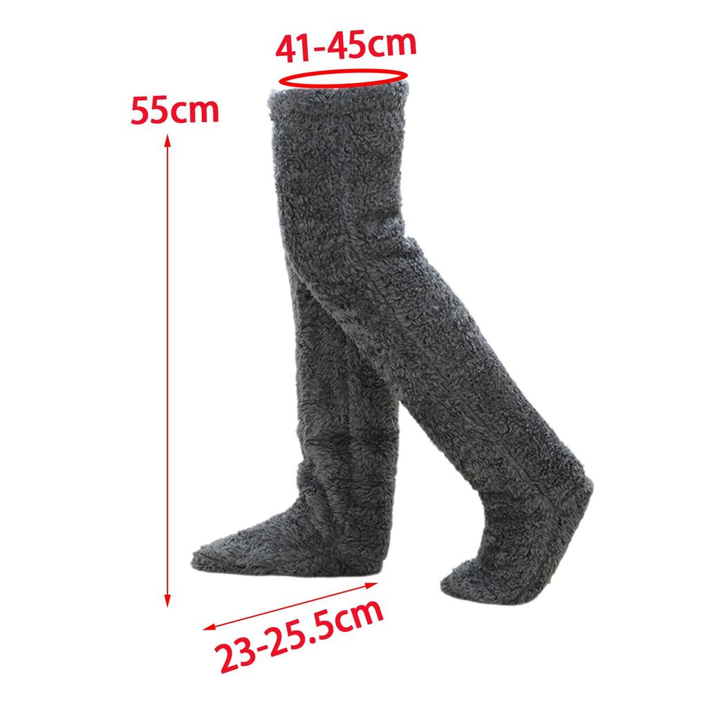 Leg Warmers Long Fuzzy Over Knee Socks Thigh High Stockings Boot Cuffs Open Toe Footless Non Slip