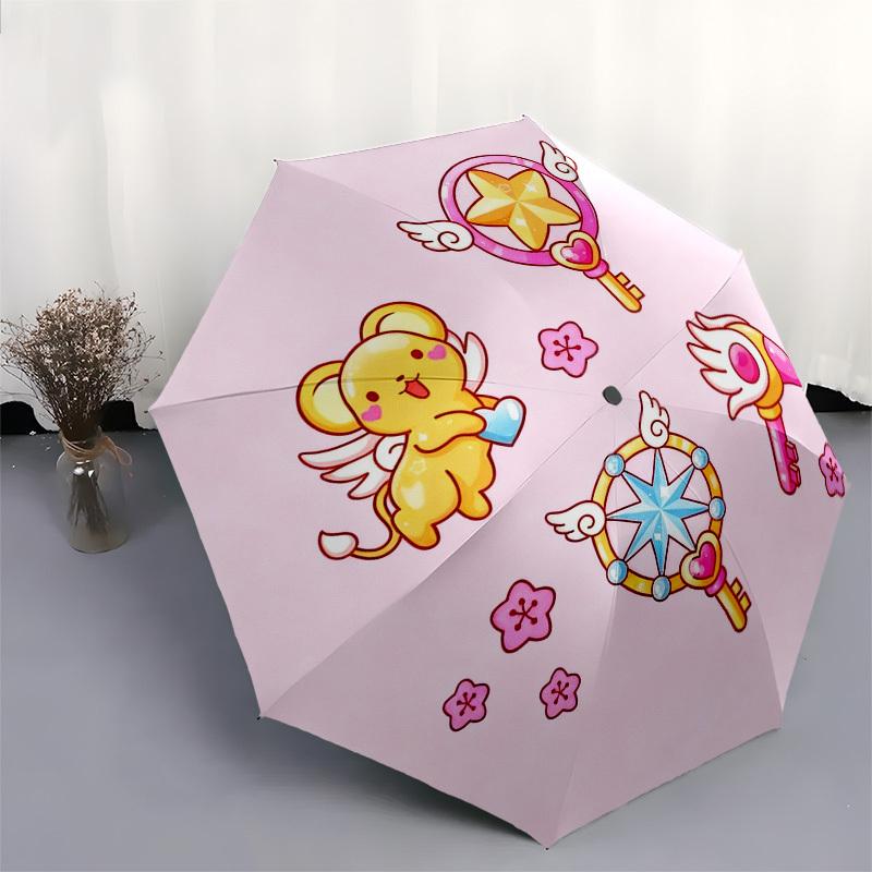 1 Stück Süßer Kawaii Automatischer Faltregenschirm, Robuster 8-Rippen-Eisenrahmen, Geeignet für Reisen, Täglichen Gebrauch, Geburtstag, Dekorationsgeschenk 28