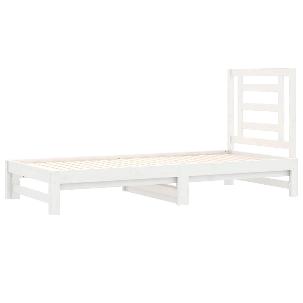 Vidaxl Extendable Bed, White, 2X(90X200) Cm, Light Pine Wood
