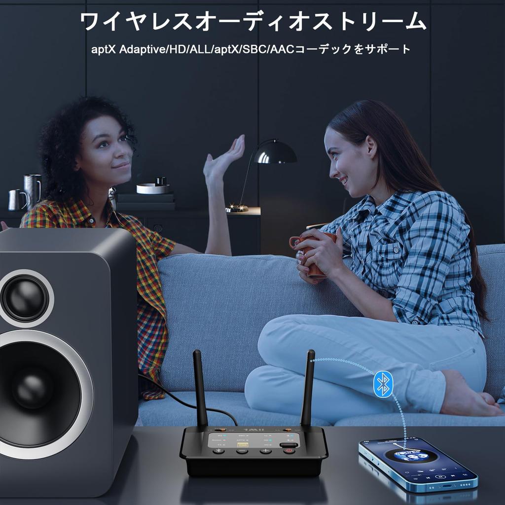 1Mii Bluetooth Transmitter Receiver Supports USB Drive Aptx Low Compatible Bluetooth Transmitter Receiver BYPASS DAC Aux RCA Optical Digital