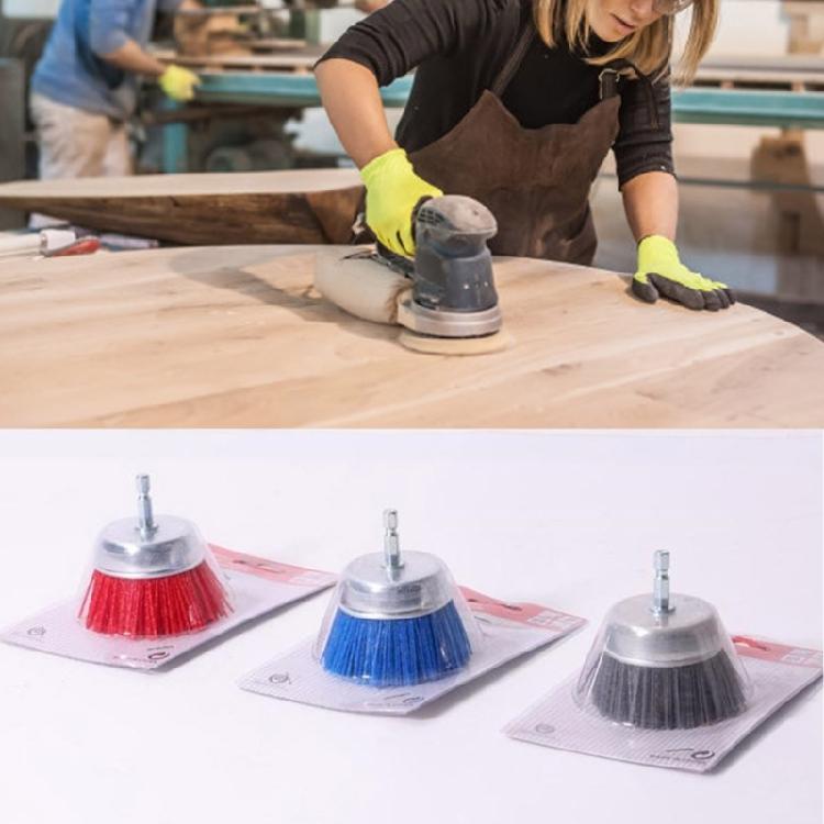 Bristle Brush Surfaces Polishing Tool Fine Abrasive Fibers Electric Drill Brush 1/4 Inch Handle for Detailed Workmanship