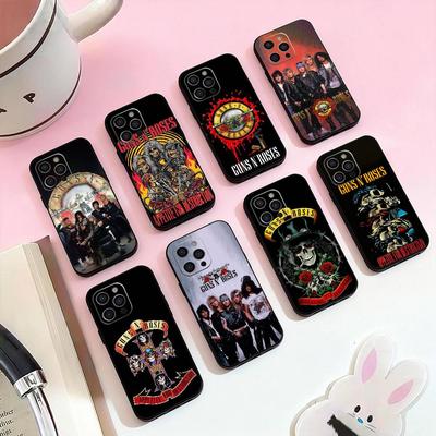 Band G-Guns N Roses Phone Case For iPhone 17,16,15,14,13,12,11 Plus,Pro Max,Soft Silicone Black Cover