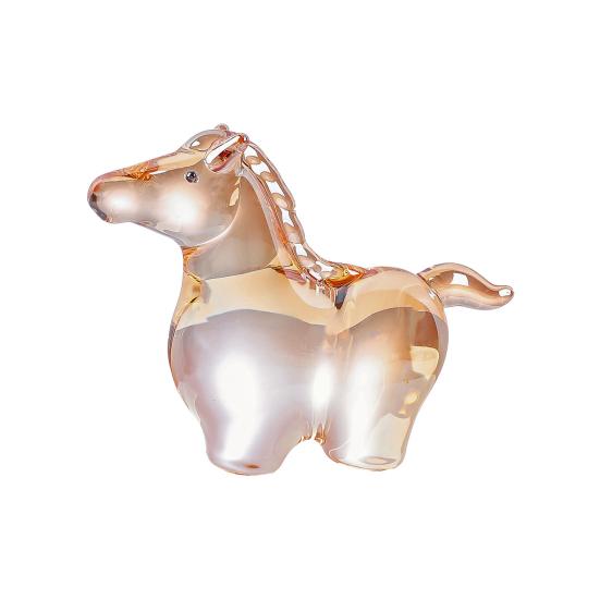 Yousheng Fake Crystal Horse Figurine Hand-carved Miniature Pony Statue Healing Stone Animal Collectible Sculpture Fengshui Decoration Ornament