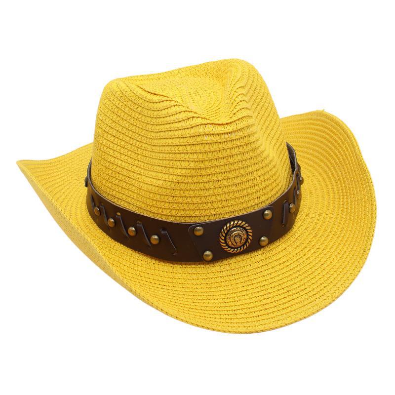 Flat Top Beach Hat Seaside Sun Hat Dome Vacation Rough Rim Panama Lafite Straw Hat