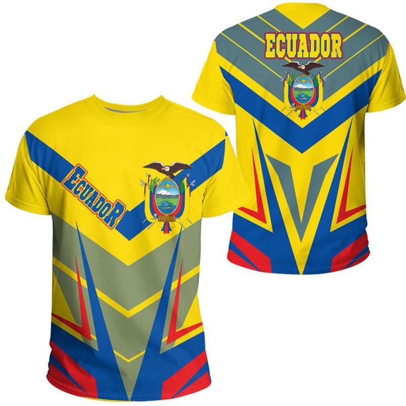 Hip Hop T Shirts Men Women Ecuador Flag Casual Tee Shirt Ecuadorian National Emblem 3D Printed Breathable Short Sleeve Gym Tops