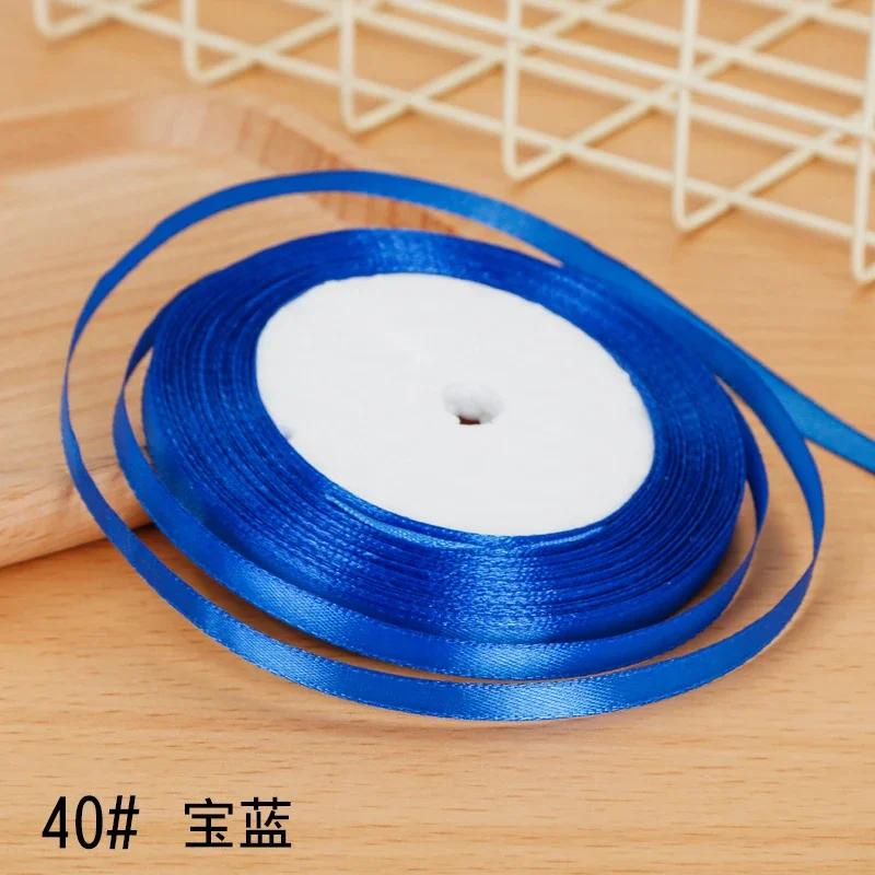 6mm Satin Ribbon DIY Artificial Silk Material Christmas Halloween Wedding Birthday Party DecorationHandmade Bows Gift Wrapping