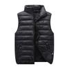 Couple Winter Waistcoat Thick Padded Windproof Cold Resistant Unisex Sleeveless Stand Collar Zipepr Closure Neck Protection Smooth Down Coat