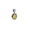 Real Citrine minimal pendant for women 92.5 silver obval gemstone pendant for her