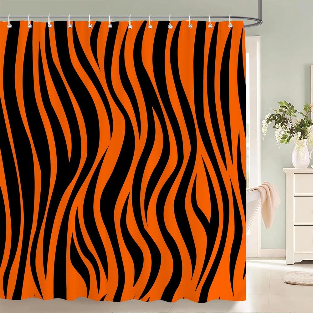 1PC leopard Printed Shower Curtain Home Bathroom Decoration Printing Polyester Fabric Modern Bath Curtains With Hooks