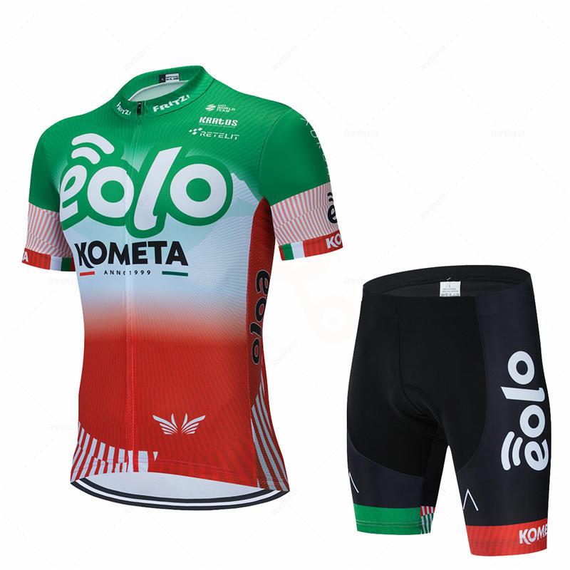 2026 Ensemble Cycliste Eolo Kometa Team Homme Maillot de Vélo Manches Courtes Kit Vêtements Vélo Vêtement Cyclisme VTT Uniforme Triathlon Maillot