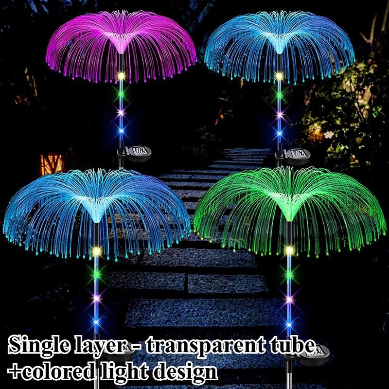 LED Solar Jellyfish Garden Lights Outdoor Waterproof Christmas Ornaments Yard Balcony Lawn Decoration Solar Powered Flowers Lamp