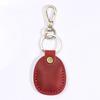 Cowhide Waterdrop IC Induction Access Card Holder - Hand-Stitched Leather Keychain Case