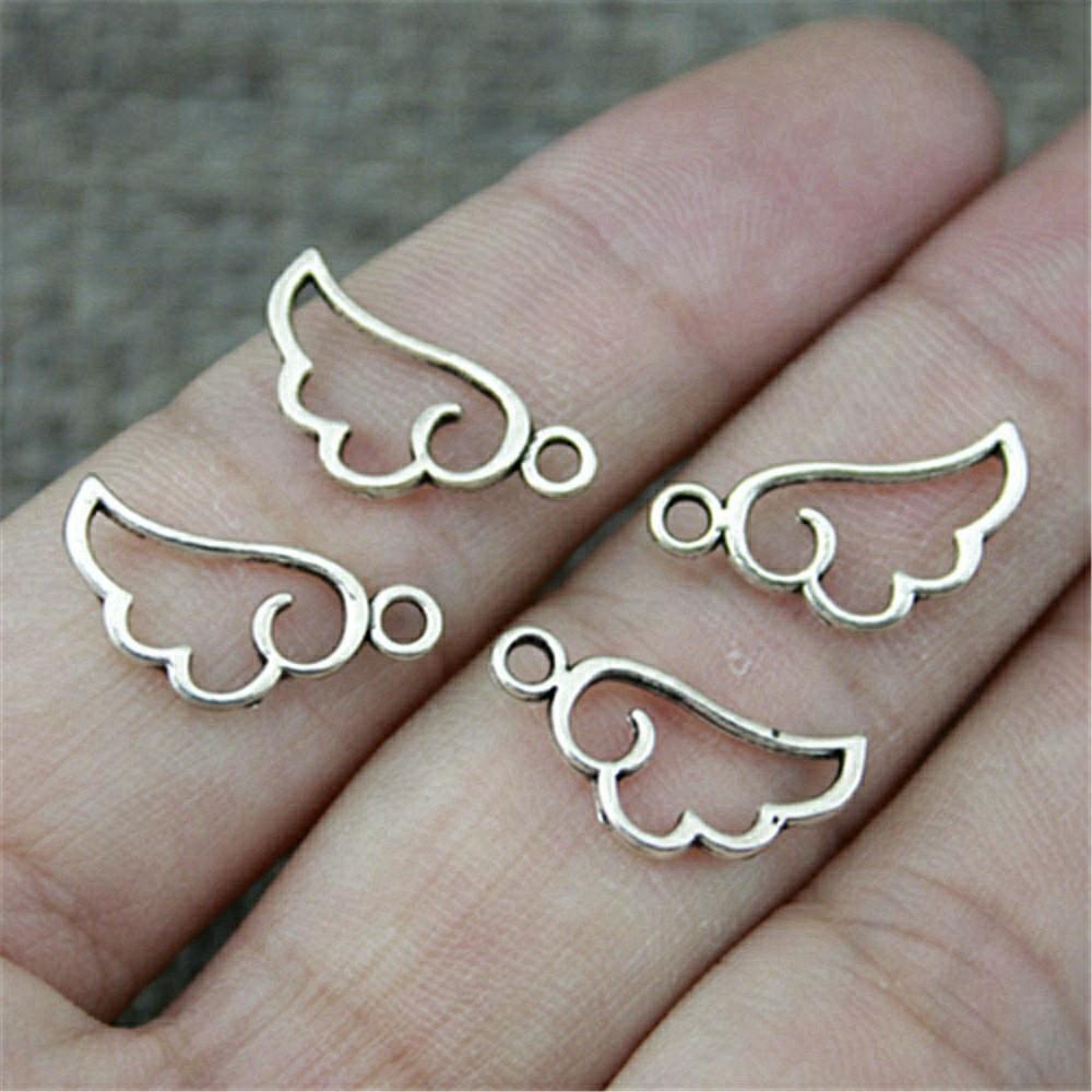 Small Angel Wings Charms Pendant Female Jewellery Bulk Ethnic Art Supplies