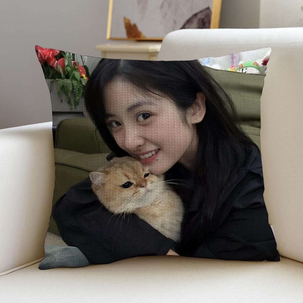 Sweet SShen YueS Cushion Cover Breathable and skinfriendly linen pillowcase square removable and washable cushion