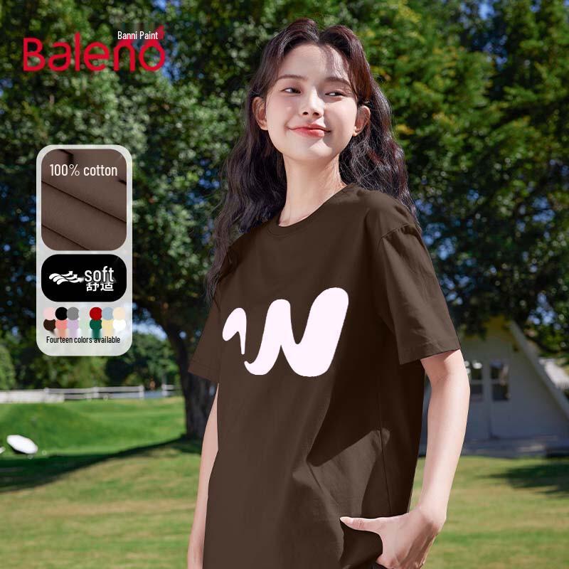 Baleno Women's Pure Cotton W-Print Short Sleeve T-Shirt