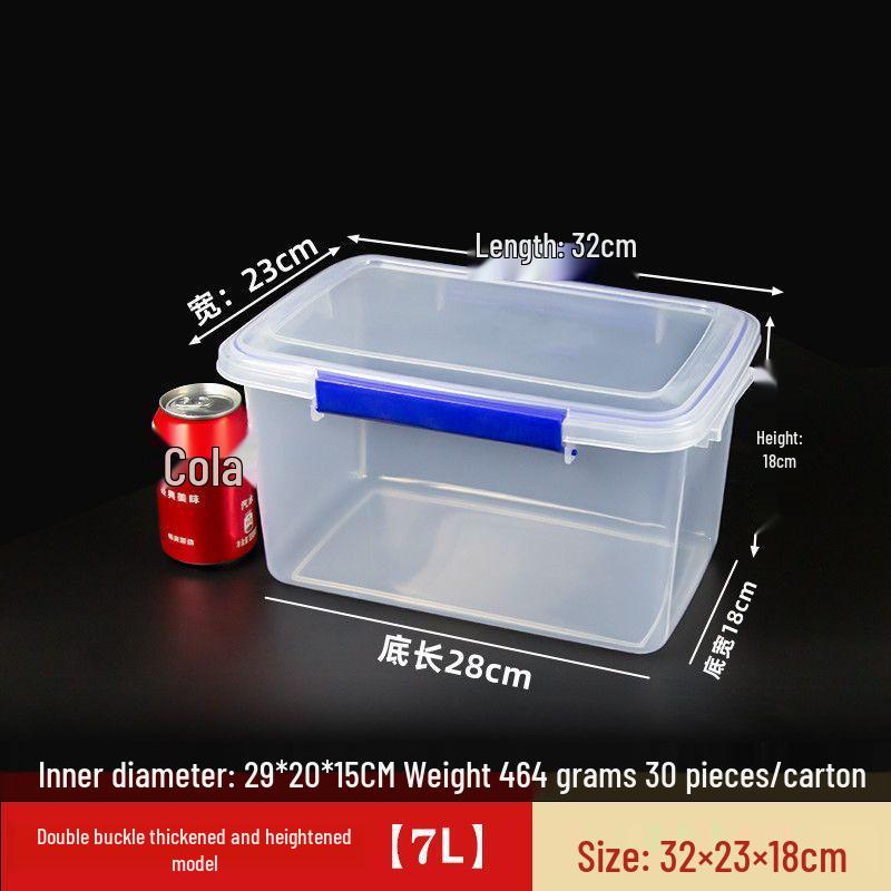 Rectangular Transparent Plastic Storage Box with Lid for Fresh Fruits, Vegetables, and Meat