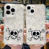 Phone Case: 2D Flat Suitable for iPhone 18 17 16 15 14 13 Pro, Transparent Four Corner Protective Case, Crossed Bones, Christmas and Halloween Gift