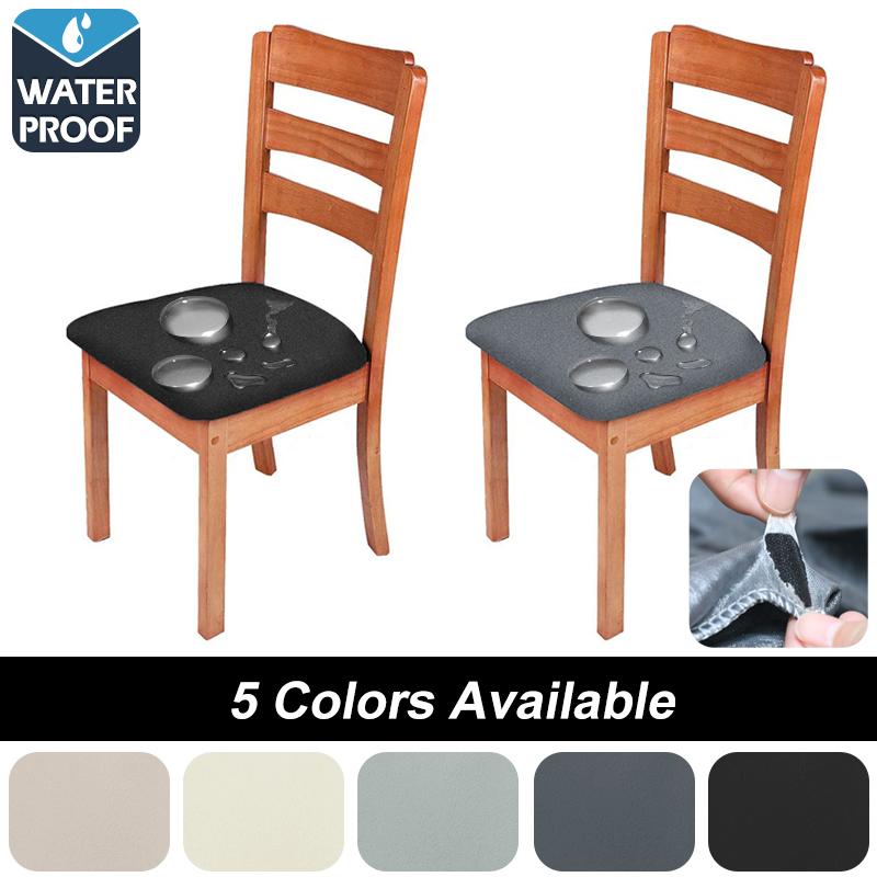 4/6Pc Waterproof Chair Seat Cover Fabric Summer Cool Silky Smooth Breathable Removable Washa Elastic Cushion Stretch Slipcover