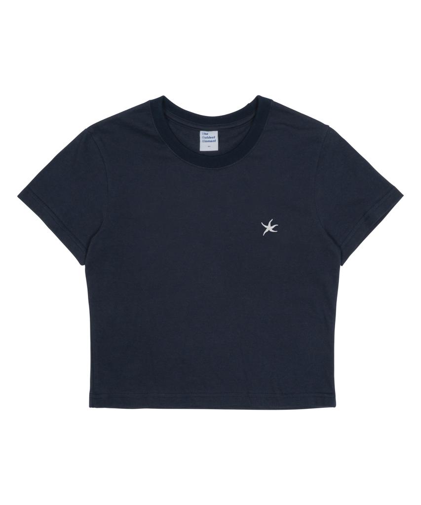 THE COLDEST MOMENT (W) Tcm Mini Logo Crop T (Navy)
