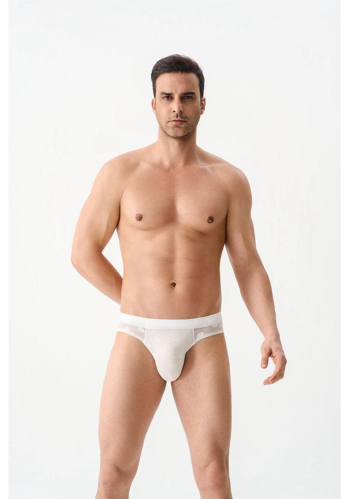Avocado Lace Seamless Ice Silk Men's Briefs