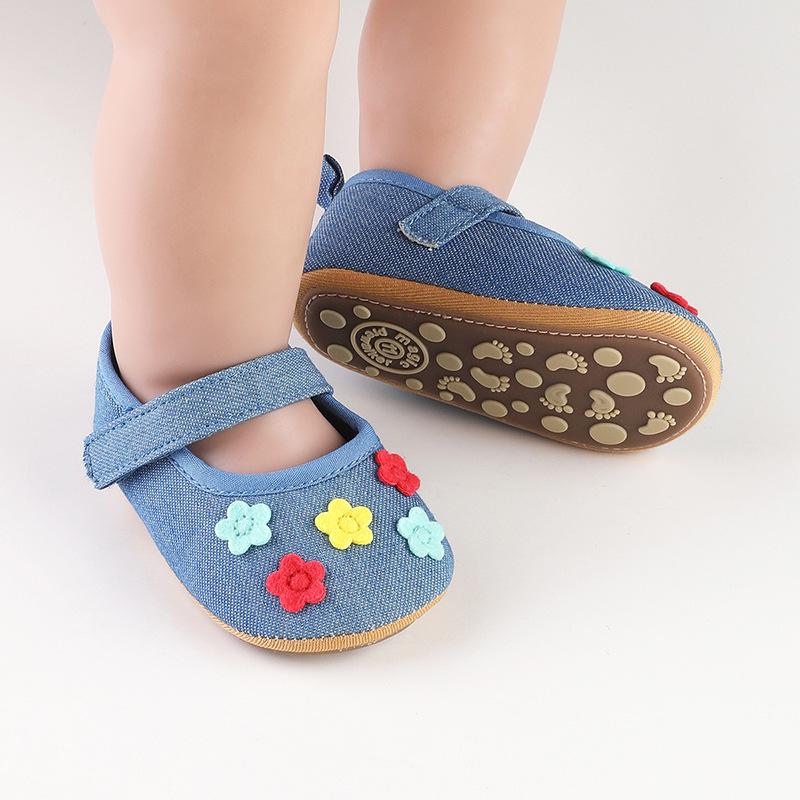 Newborn Infant Floral Princess Soft Sole Shoes for 0-1 Year Old Girls