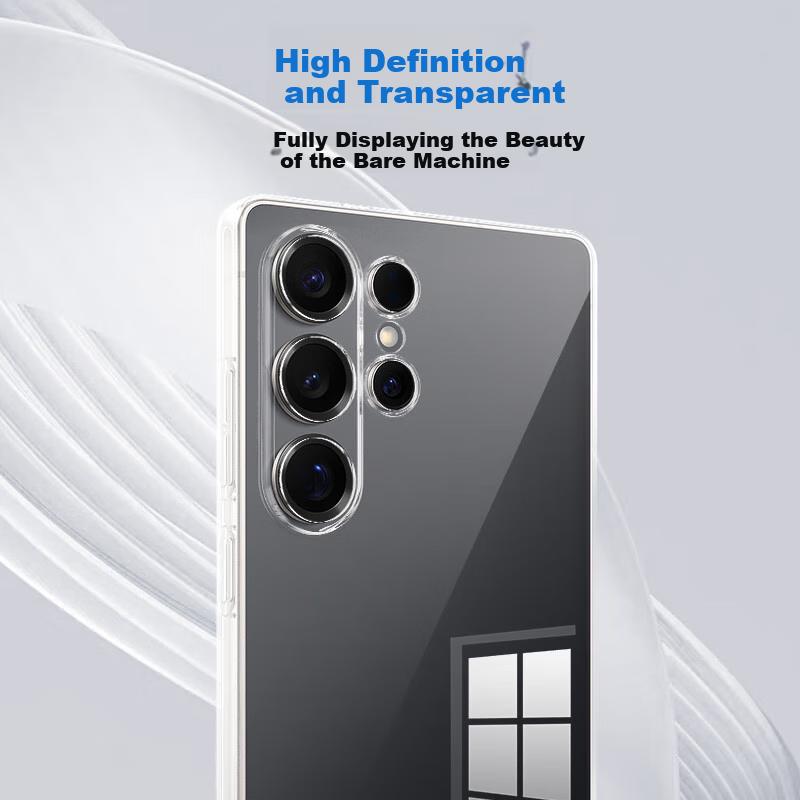 Phone Case for Samsung S25 Ultra, Samsung Galaxy S25 Ultra Protective Cover, Ultra-Thin Full Coverage Simple Transparent Airbag Shockproof Soft Case