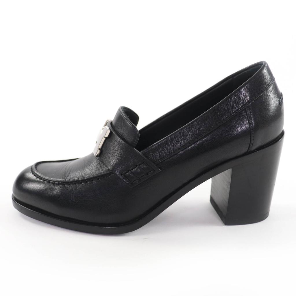 Great HERMES pumps Dauphine 70 moccasins Constance leather loafers black 36 Used