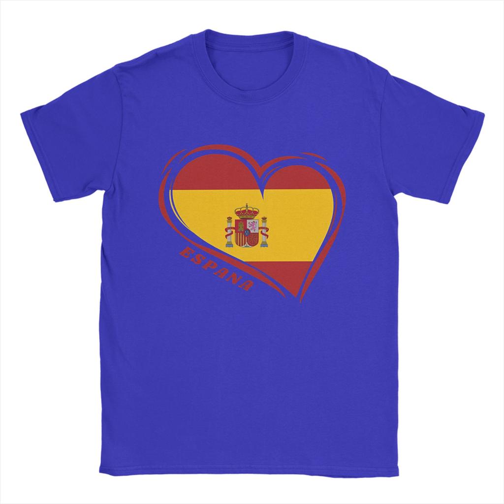 Espana Flag  TShirt for Unisex Spanish Casual Pure Cotton Tee Shirt O Neck Short Sleeve T Shirts Plus Size Tops