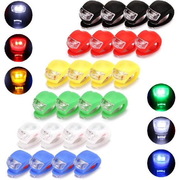 Bicycle Lights Set, Silicone LED Bike Light Clip On Bicycle Lights,Waterproof Back Bicycle Taillights Headlight for Night Riding Cycling Safety