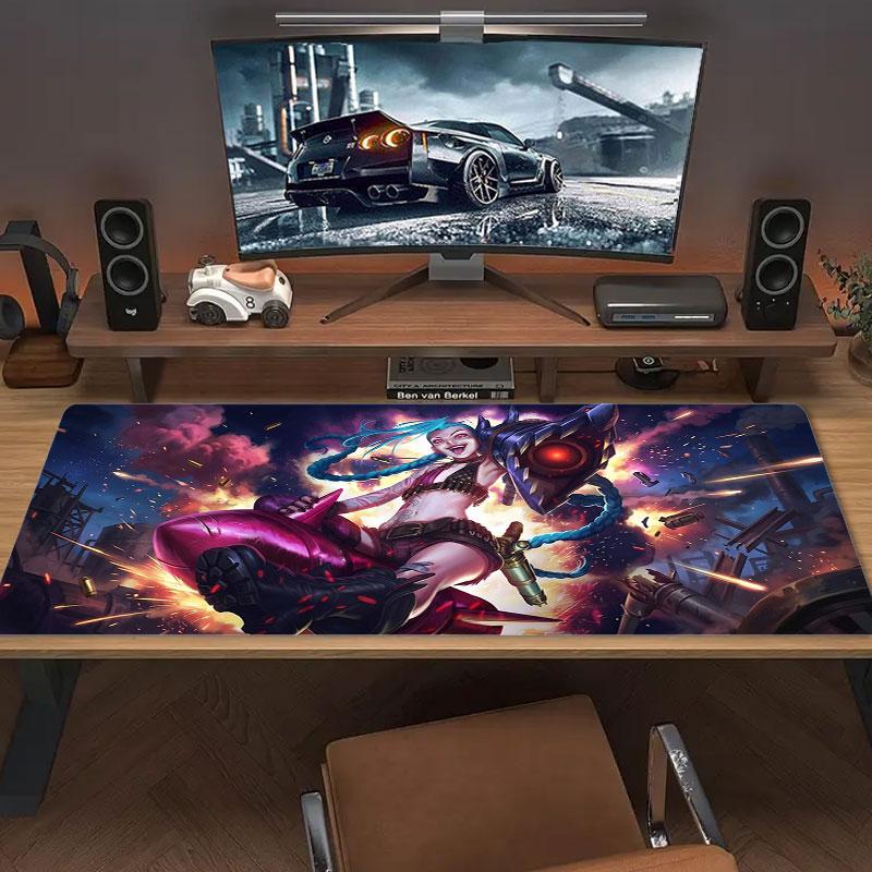 Cyberpunk Warrior Large Size Mouse Pad Large Gaming Table Cushion Nonslip Laptop Tablet Big Mousepad Xxl Mat Mini Pc Playmat With Lock Edge