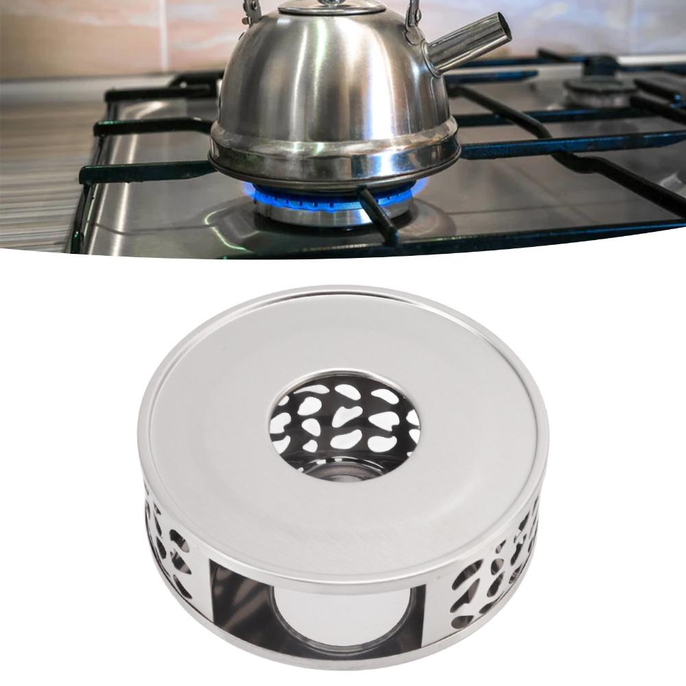 Stainless Steel Teapot Heater Ventilation Hole Hollow Design Tea Warmer Brushed Finish Silver Teapot Warmer Tea Heating
