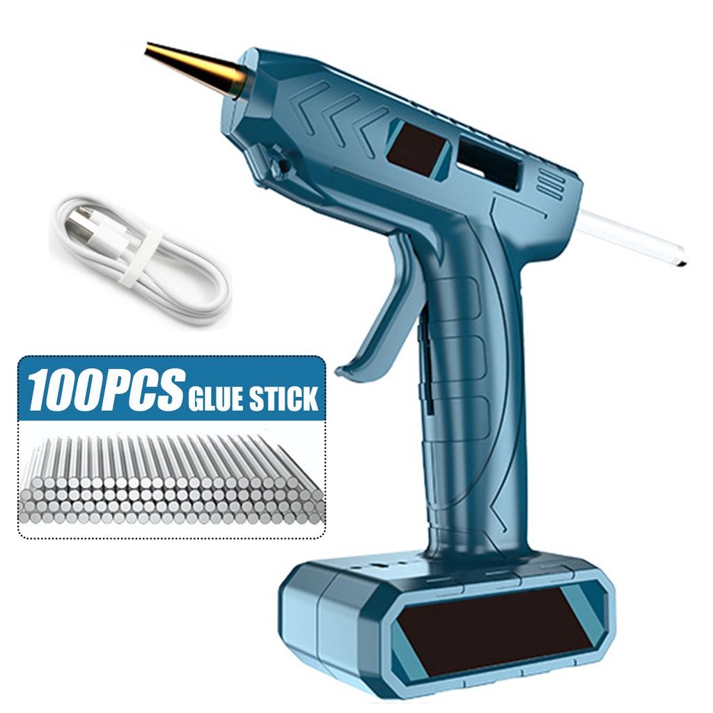 3.6V Cordless Hot Melt Glue Guns With 20/50/100pc Glue Sticks Copper Nozzle 5400MAh Rechargeable Hot Glue Guns DIY Craft Repair Tool 80W