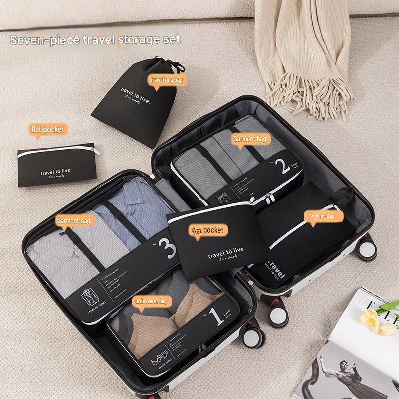 Travel Storage Bags 7 Piece Set Luggage Organizer Cubes for Clothes Underwear Portable Packing Cubes Suitcase Accessories