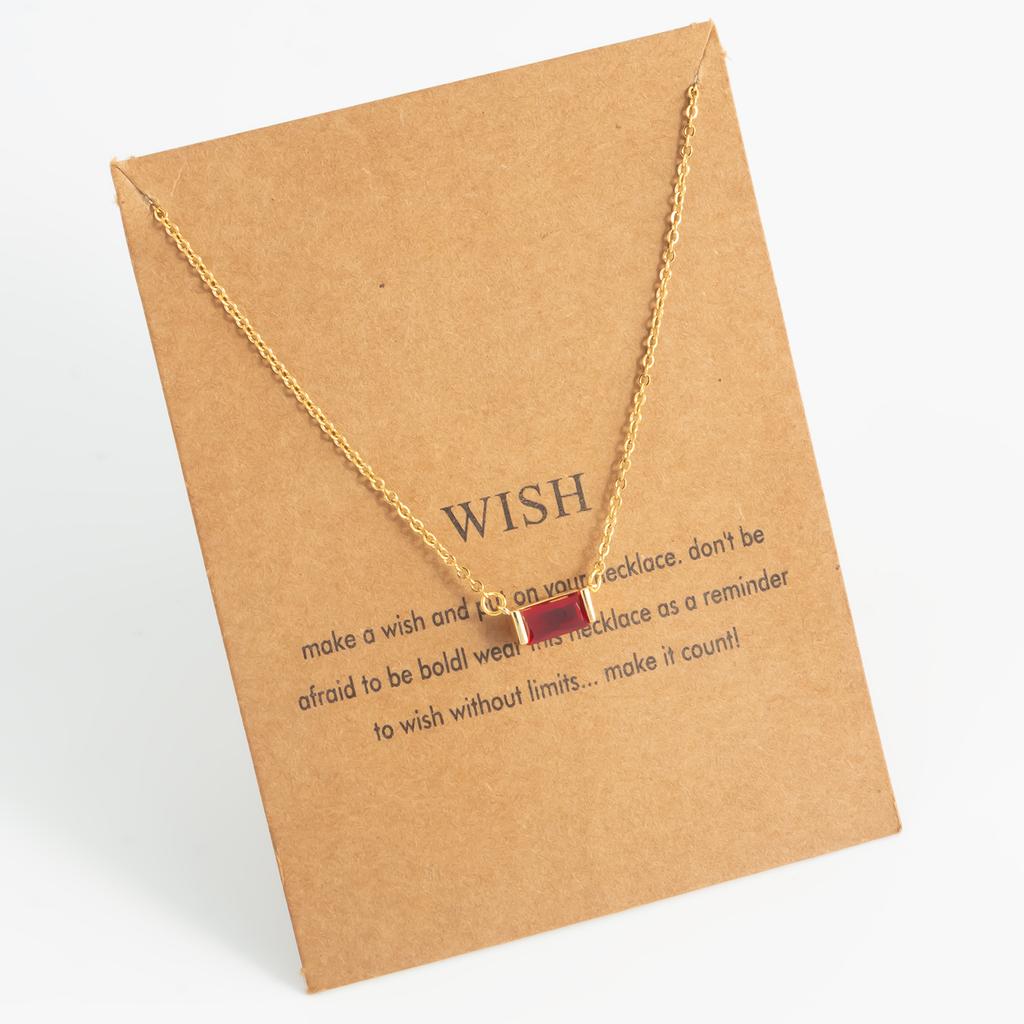Minimalist and Exquisite Birthstone Women's Necklace Pendant Stainless Steel Plated 18K Gold Birthstone Jewelry Gift Necklace