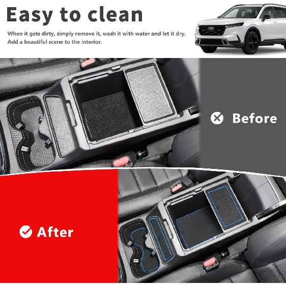 Auovo Cup Holder erts Liners Compatible with Honda CRV Accessories  2024 2025 2026 CR-V Door Slot Pad Car Interior Non-Slip Dust Mat Center Console