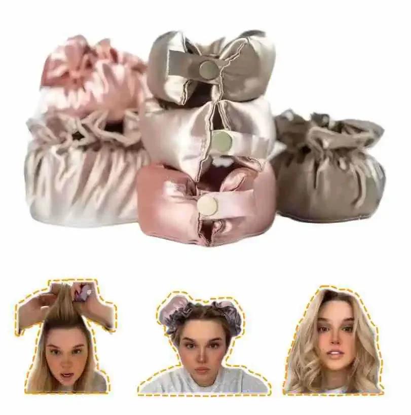 Heatless Hair Curler Hair Rollers Silk Satin Rod Wave No Heat Hair Curls Soft Sleeping Headband Ribbons Overnight Curls Curling