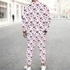 Men Star Gradient Print Round Neck Long Sleeve Top And Drawstring Jogger Pants Two Piece Casual Sport Outfit Set