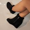 High Heels Women Fur Snow Ankle Boots Winter Suede Warm Plush Wedges Shoes 2025 Trend New Office Shoes Party Pumps Botas Mujer