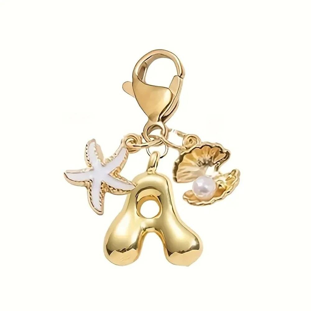 Golden 26 Letters Keychain Retro Backpack Pendant Unisex Bag Charm Friends