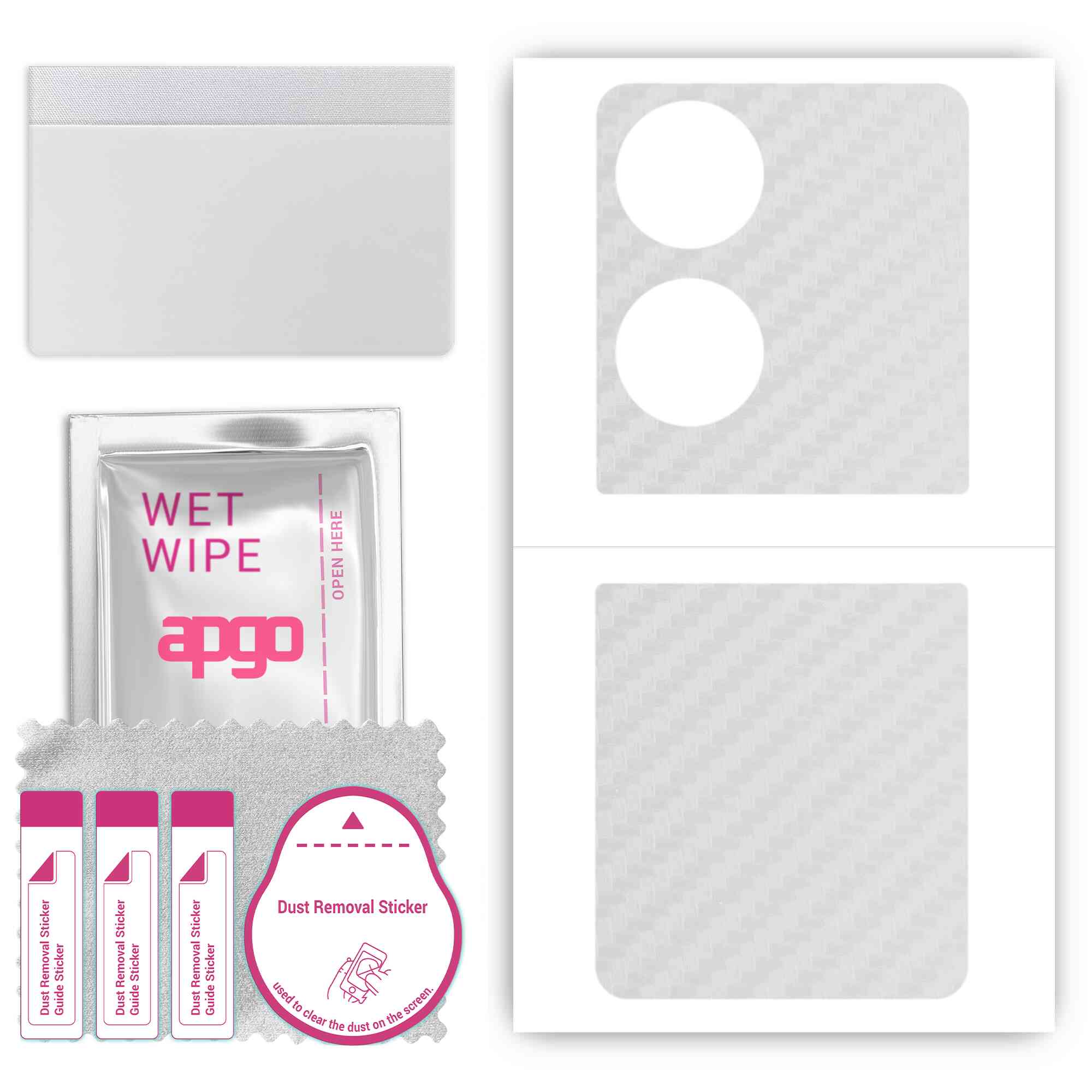 

apgo Protective Skin Sticker for the back compatible with Huawei Pocket S, Wrap Film, Foil, Vinyl - Pattern Transparent Carbon